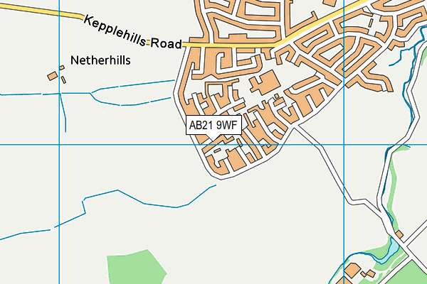 AB21 9WF map - OS VectorMap District (Ordnance Survey)