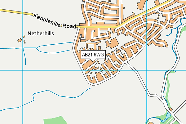 AB21 9WG map - OS VectorMap District (Ordnance Survey)