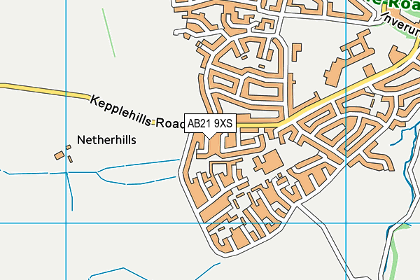 AB21 9XS map - OS VectorMap District (Ordnance Survey)