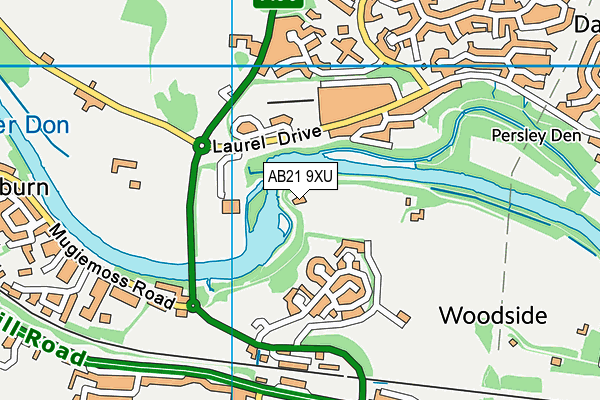 AB21 9XU map - OS VectorMap District (Ordnance Survey)