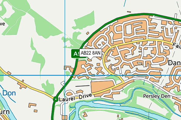 AB22 8AN map - OS VectorMap District (Ordnance Survey)