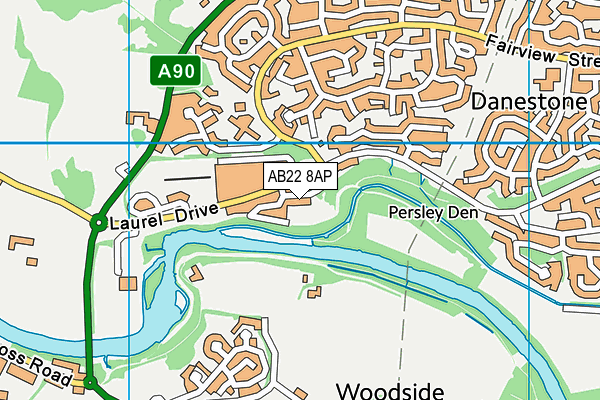 AB22 8AP map - OS VectorMap District (Ordnance Survey)