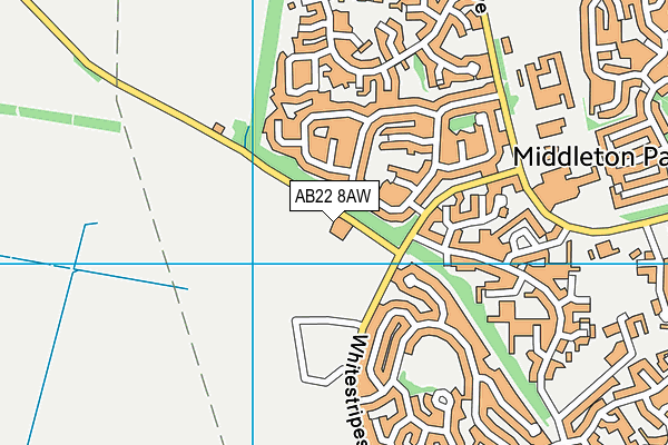 AB22 8AW map - OS VectorMap District (Ordnance Survey)