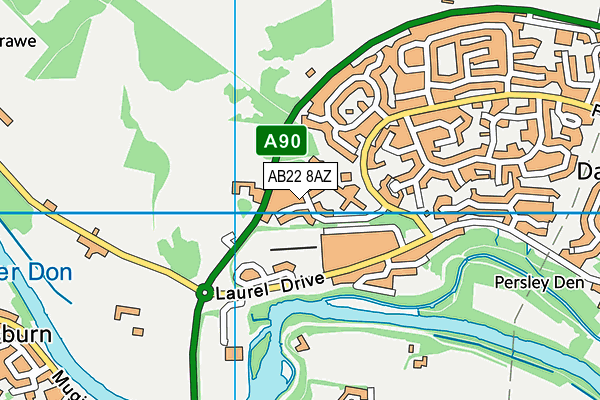 AB22 8AZ map - OS VectorMap District (Ordnance Survey)