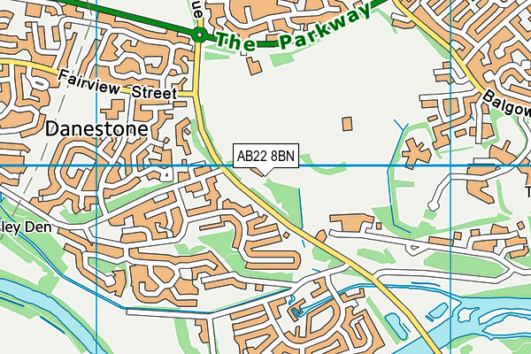 AB22 8BN map - OS VectorMap District (Ordnance Survey)