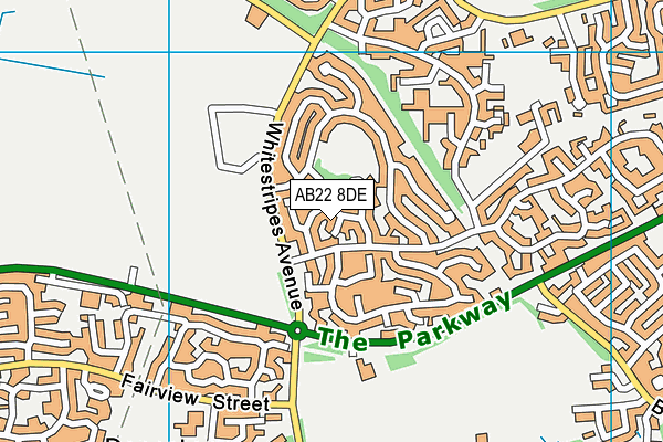 AB22 8DE map - OS VectorMap District (Ordnance Survey)