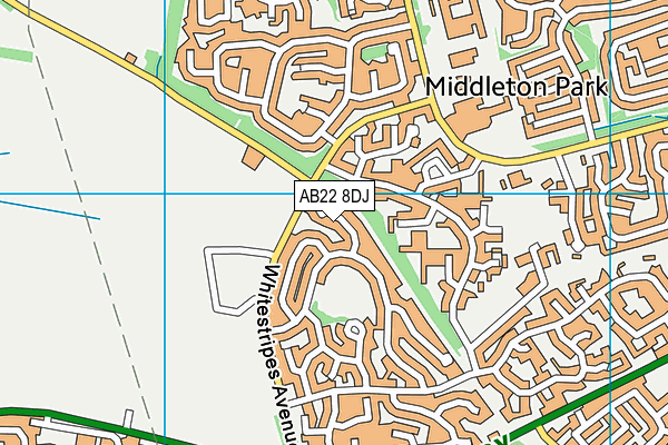 AB22 8DJ map - OS VectorMap District (Ordnance Survey)