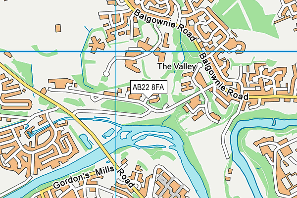 AB22 8FA map - OS VectorMap District (Ordnance Survey)