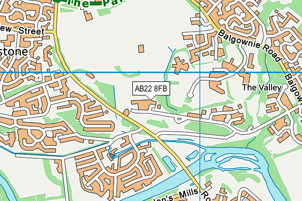 AB22 8FB map - OS VectorMap District (Ordnance Survey)