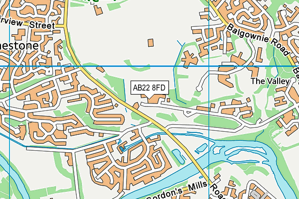 AB22 8FD map - OS VectorMap District (Ordnance Survey)