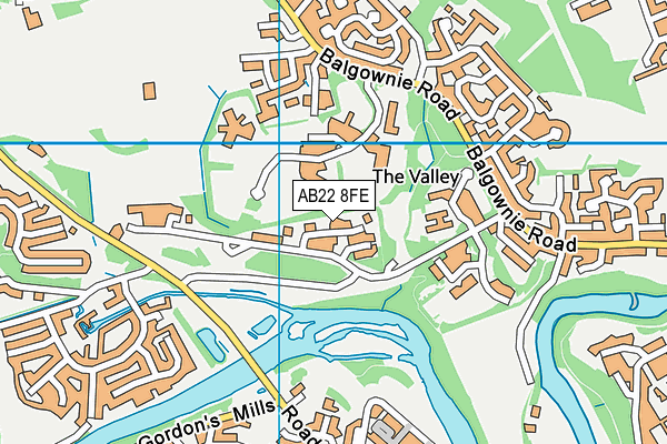 AB22 8FE map - OS VectorMap District (Ordnance Survey)