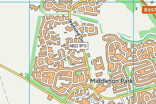 AB22 8FG map - OS VectorMap District (Ordnance Survey)