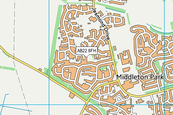 AB22 8FH map - OS VectorMap District (Ordnance Survey)