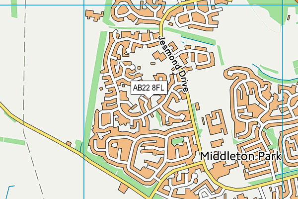 AB22 8FL map - OS VectorMap District (Ordnance Survey)
