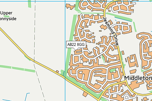 AB22 8GG map - OS VectorMap District (Ordnance Survey)
