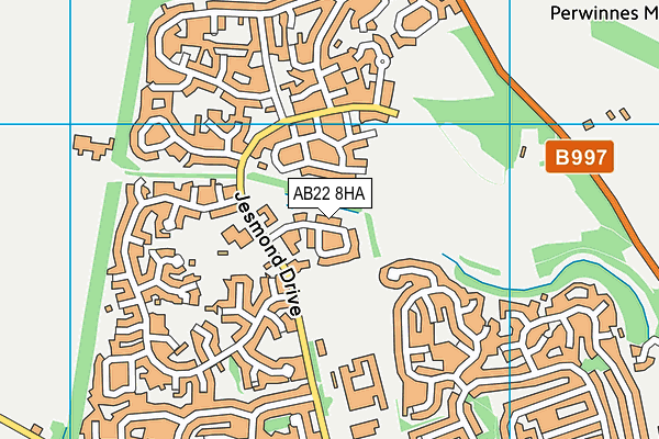 AB22 8HA map - OS VectorMap District (Ordnance Survey)