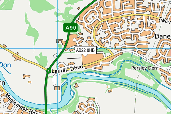 AB22 8HB map - OS VectorMap District (Ordnance Survey)