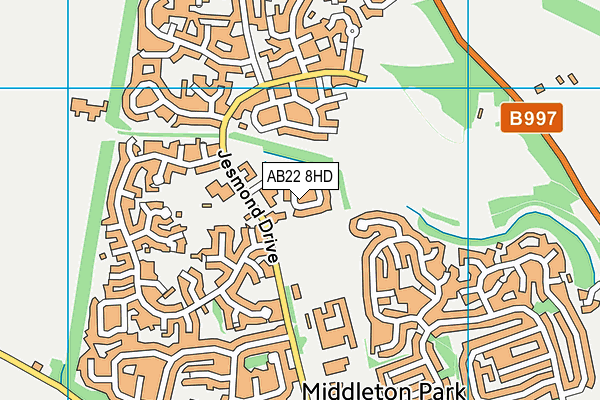 AB22 8HD map - OS VectorMap District (Ordnance Survey)
