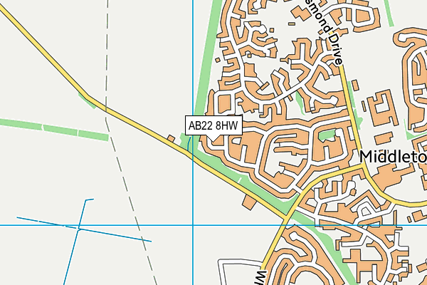 AB22 8HW map - OS VectorMap District (Ordnance Survey)