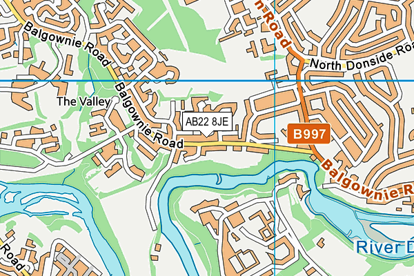 AB22 8JE map - OS VectorMap District (Ordnance Survey)