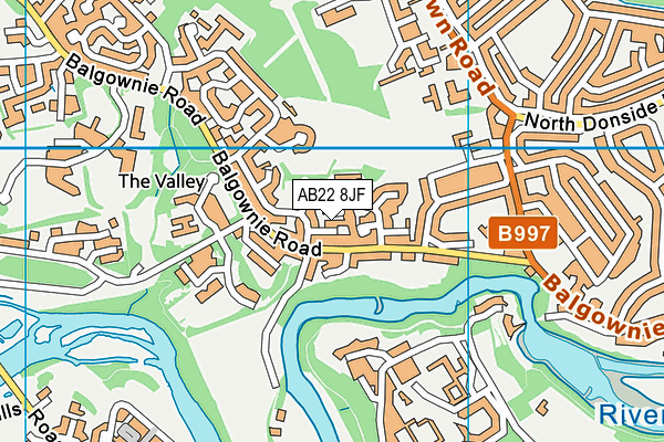 AB22 8JF map - OS VectorMap District (Ordnance Survey)