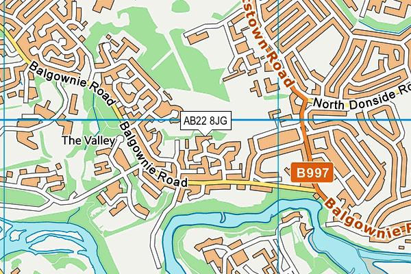 AB22 8JG map - OS VectorMap District (Ordnance Survey)