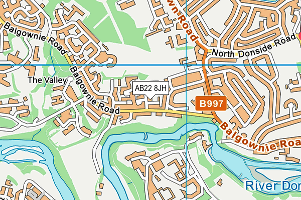 AB22 8JH map - OS VectorMap District (Ordnance Survey)