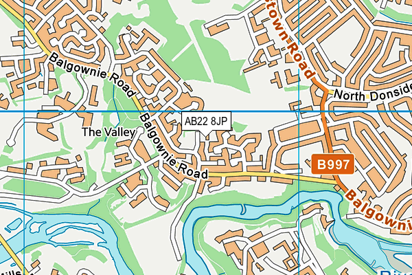 AB22 8JP map - OS VectorMap District (Ordnance Survey)