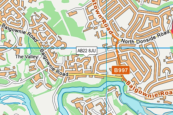 AB22 8JU map - OS VectorMap District (Ordnance Survey)