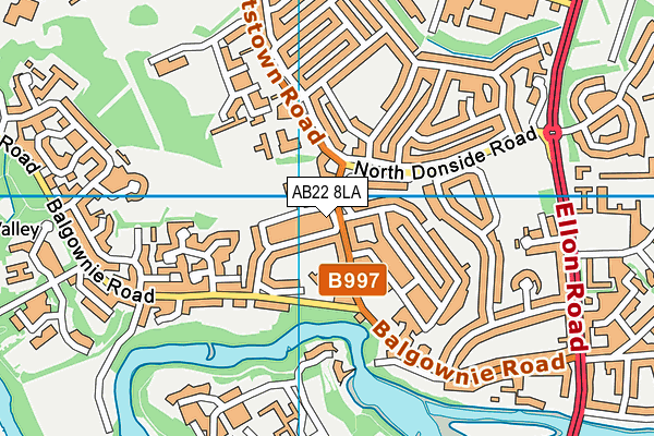 AB22 8LA map - OS VectorMap District (Ordnance Survey)