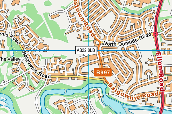 AB22 8LB map - OS VectorMap District (Ordnance Survey)
