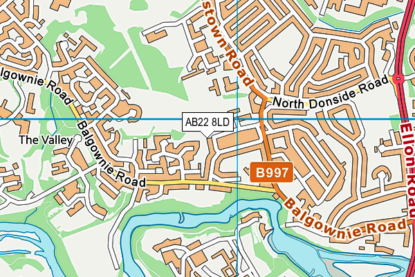 AB22 8LD map - OS VectorMap District (Ordnance Survey)