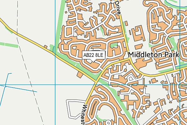 AB22 8LE map - OS VectorMap District (Ordnance Survey)