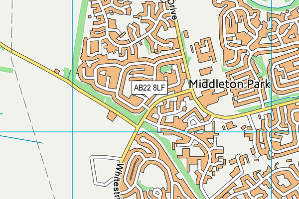 AB22 8LF map - OS VectorMap District (Ordnance Survey)