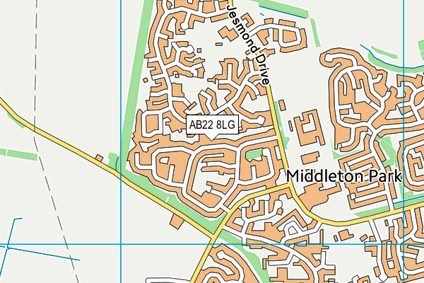 AB22 8LG map - OS VectorMap District (Ordnance Survey)