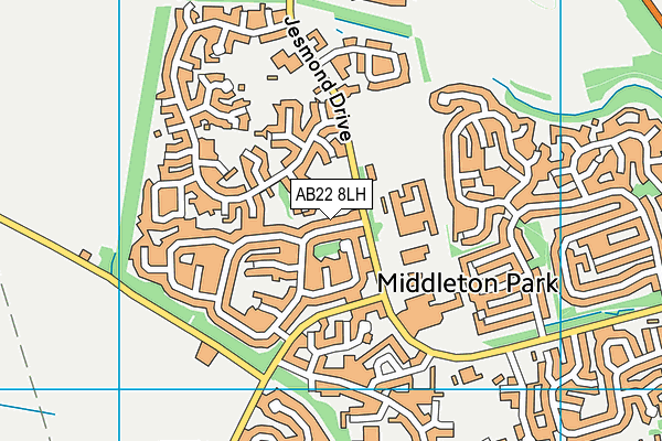 AB22 8LH map - OS VectorMap District (Ordnance Survey)