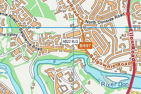 AB22 8LQ map - OS VectorMap District (Ordnance Survey)