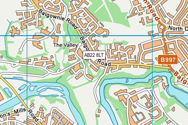 AB22 8LT map - OS VectorMap District (Ordnance Survey)