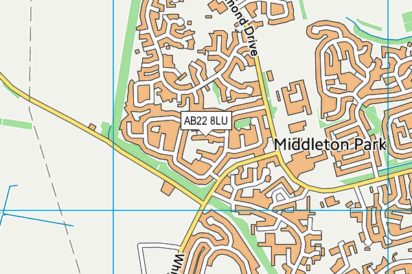 AB22 8LU map - OS VectorMap District (Ordnance Survey)