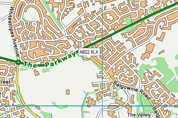 AB22 8LX map - OS VectorMap District (Ordnance Survey)