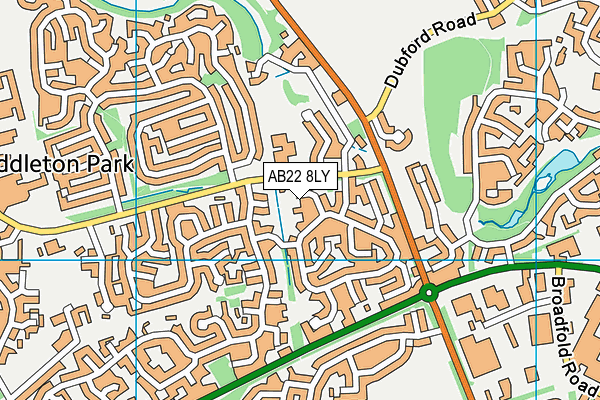 AB22 8LY map - OS VectorMap District (Ordnance Survey)