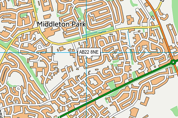 AB22 8NE map - OS VectorMap District (Ordnance Survey)