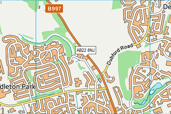 AB22 8NJ map - OS VectorMap District (Ordnance Survey)