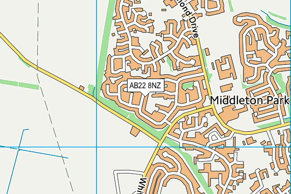 AB22 8NZ map - OS VectorMap District (Ordnance Survey)
