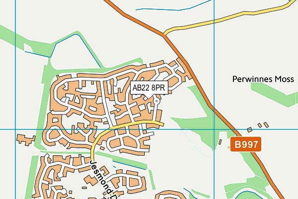 AB22 8PR map - OS VectorMap District (Ordnance Survey)