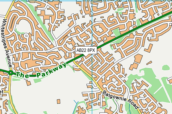 AB22 8PX map - OS VectorMap District (Ordnance Survey)