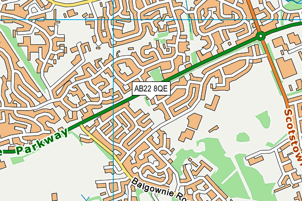 AB22 8QE map - OS VectorMap District (Ordnance Survey)