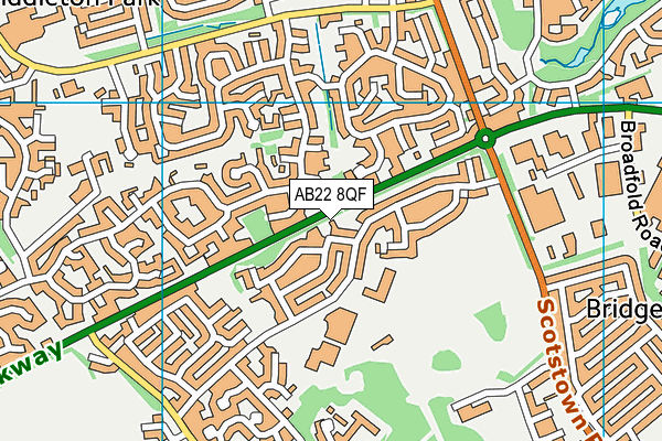 AB22 8QF map - OS VectorMap District (Ordnance Survey)