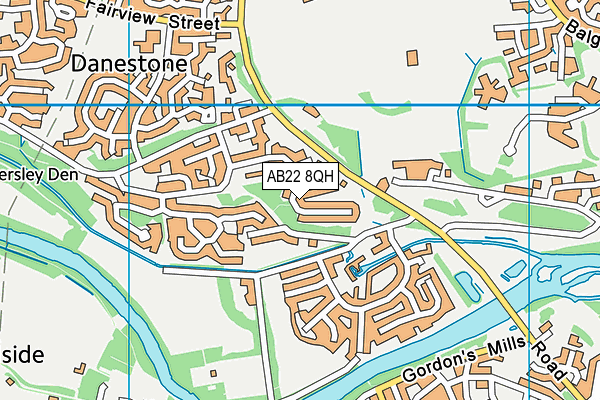 AB22 8QH map - OS VectorMap District (Ordnance Survey)