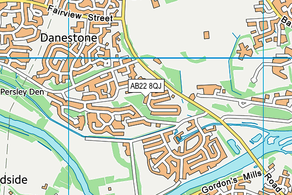 AB22 8QJ map - OS VectorMap District (Ordnance Survey)